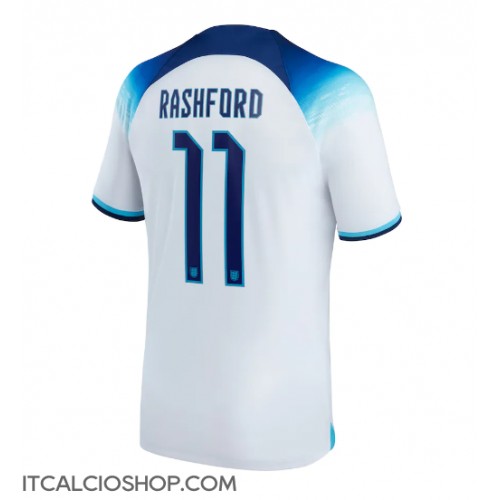 Inghilterra Marcus Rashford #11 Prima Maglia Mondiali 2022 Manica Corta